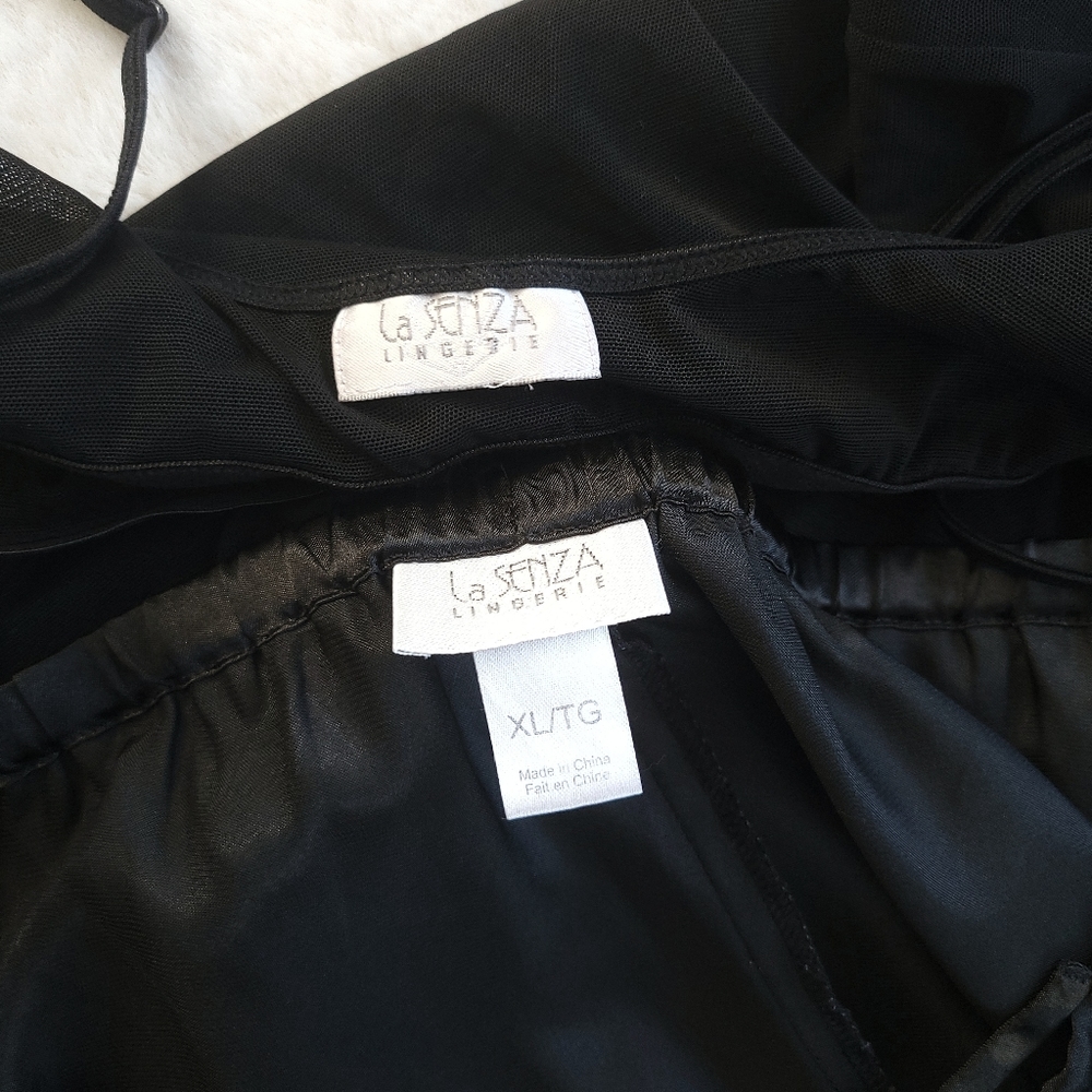 Vintage La Senza Y2K Satin Mesh Crop Utility Cargo Neglige Pants Set - Picture 5 of 14